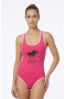 Cуцільний купальник у спортивному стилі Polo-3900-pink